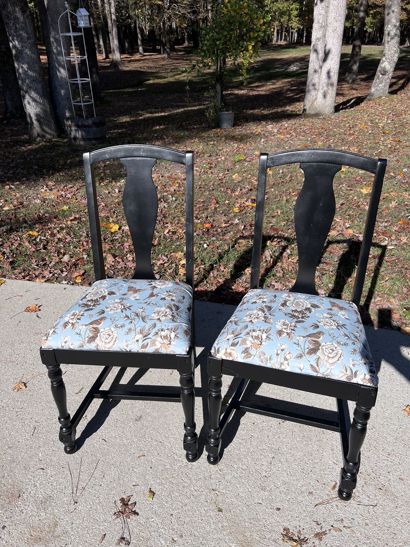🎄Fresh Pair of Vintage Upcycled Farmhouse Chairs