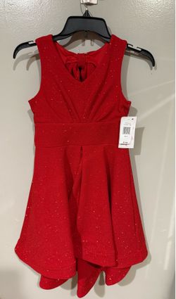 Red sparkly bow dress size10