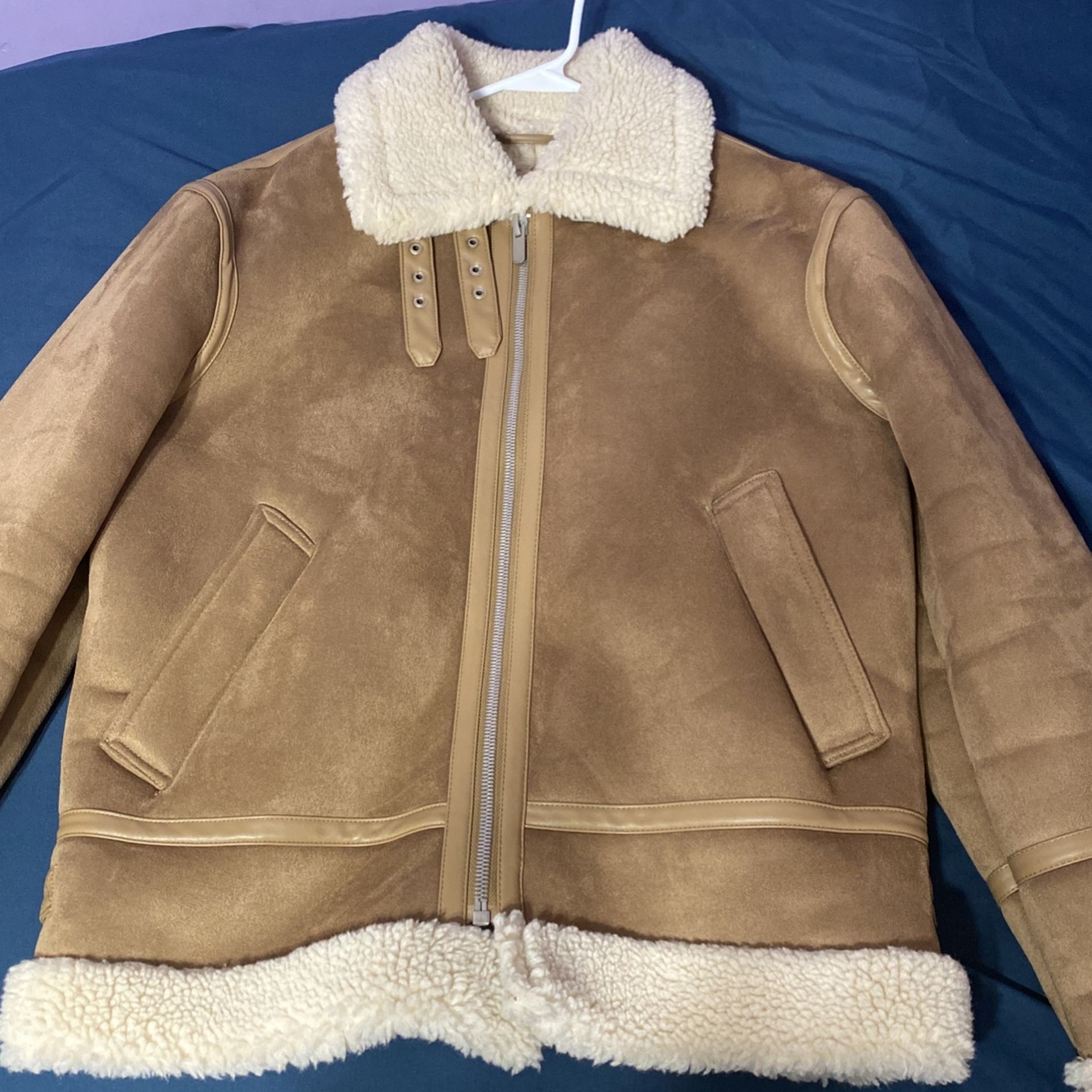 zara faux shearling coat