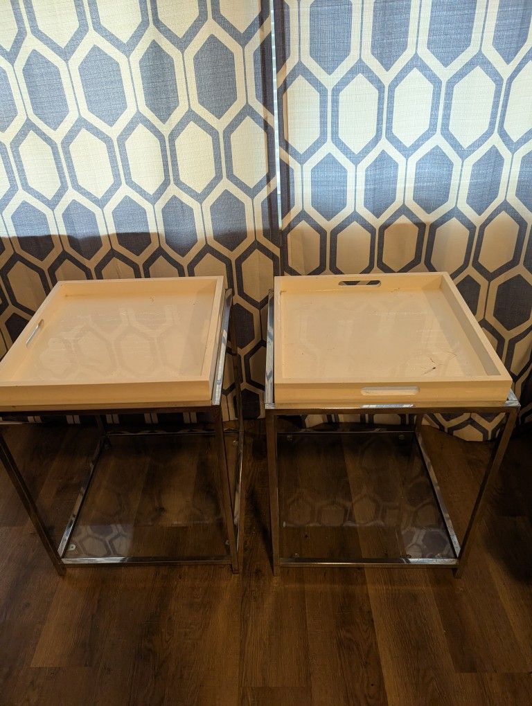 Two Glass End tables