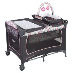 New Baby Trend Playard Playpen Pink Gray Floral