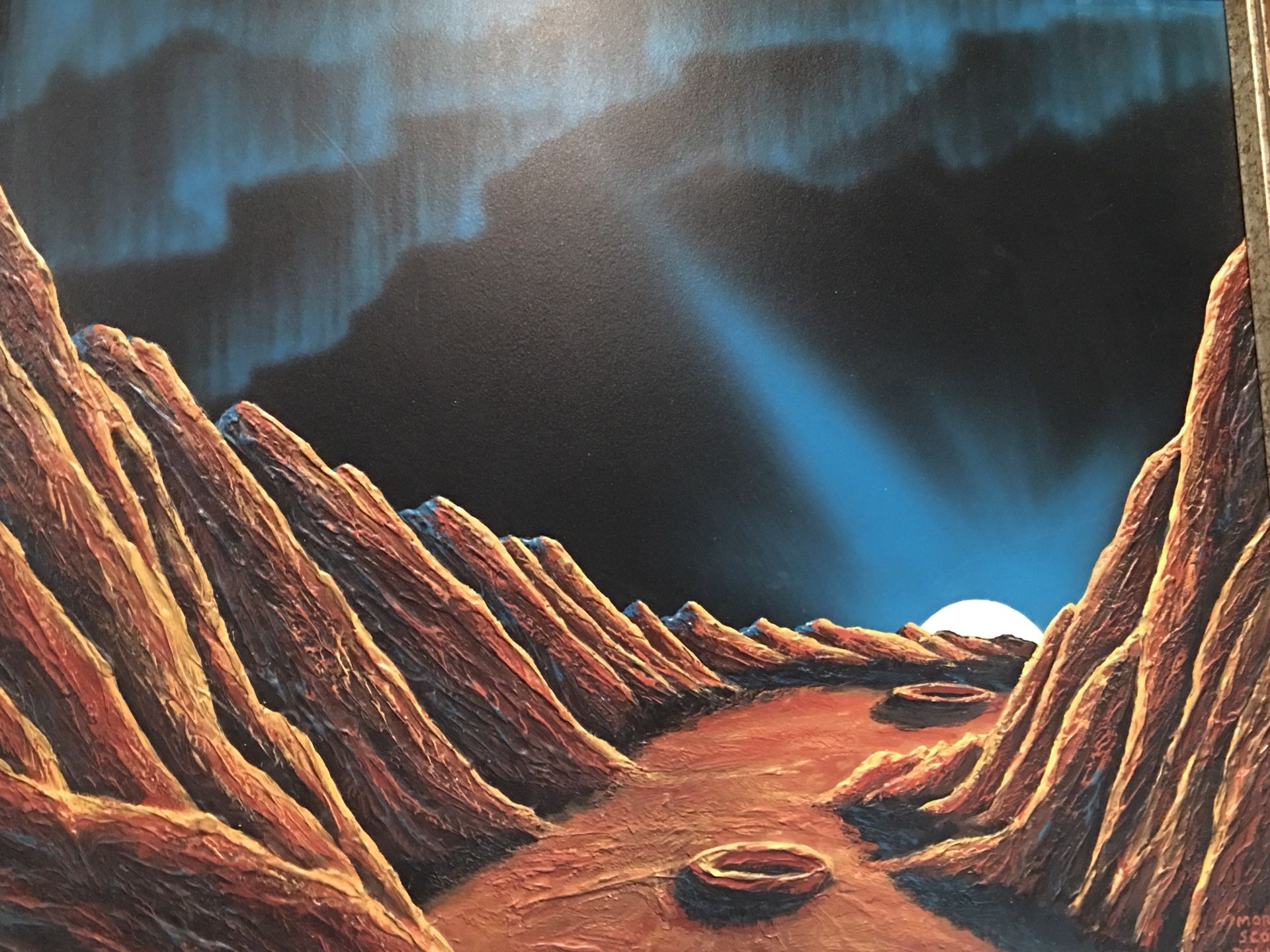 Rare, large Morris Scott Dollens Original painting, signed, titled! Worked in Sci-Fi, w/Star-Trek