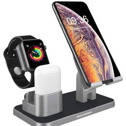 Compatible with Apple Watch Stand Airpods Charger Dock Cell Phone Stand, Universal Desktop Stand Charging Station Holder for Watch Airpods iPhone iPad