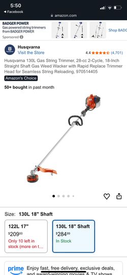 HUSQVARNA 130L Gas STRING trimmer 28CC 2 Cycle 18inch (🔥like BRAND NEW used 2X🔥)