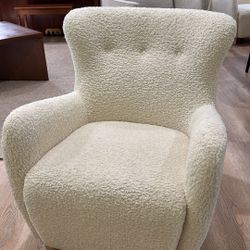Kessler Wingback Accent Chair Cream Faux Shearling - Threshold™ designed with Studio McGee