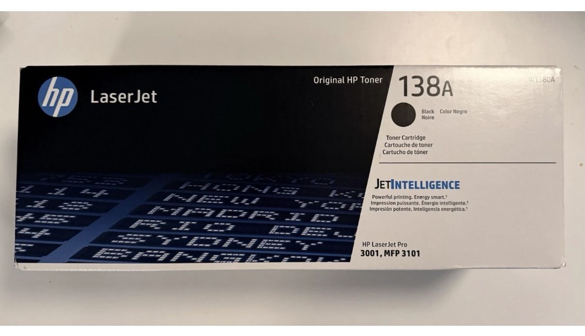 NEW HP 138A Black LaserJet Ink Toner Cartridge - Original W1380A
