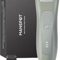 MANSPOT Pubic Hair Trimmer for Men (Burnished Brown), Replaceable Ceramic Blade Heads, Waterproof Wet/DryTrimmer for Men, 90 Minutes Shaving