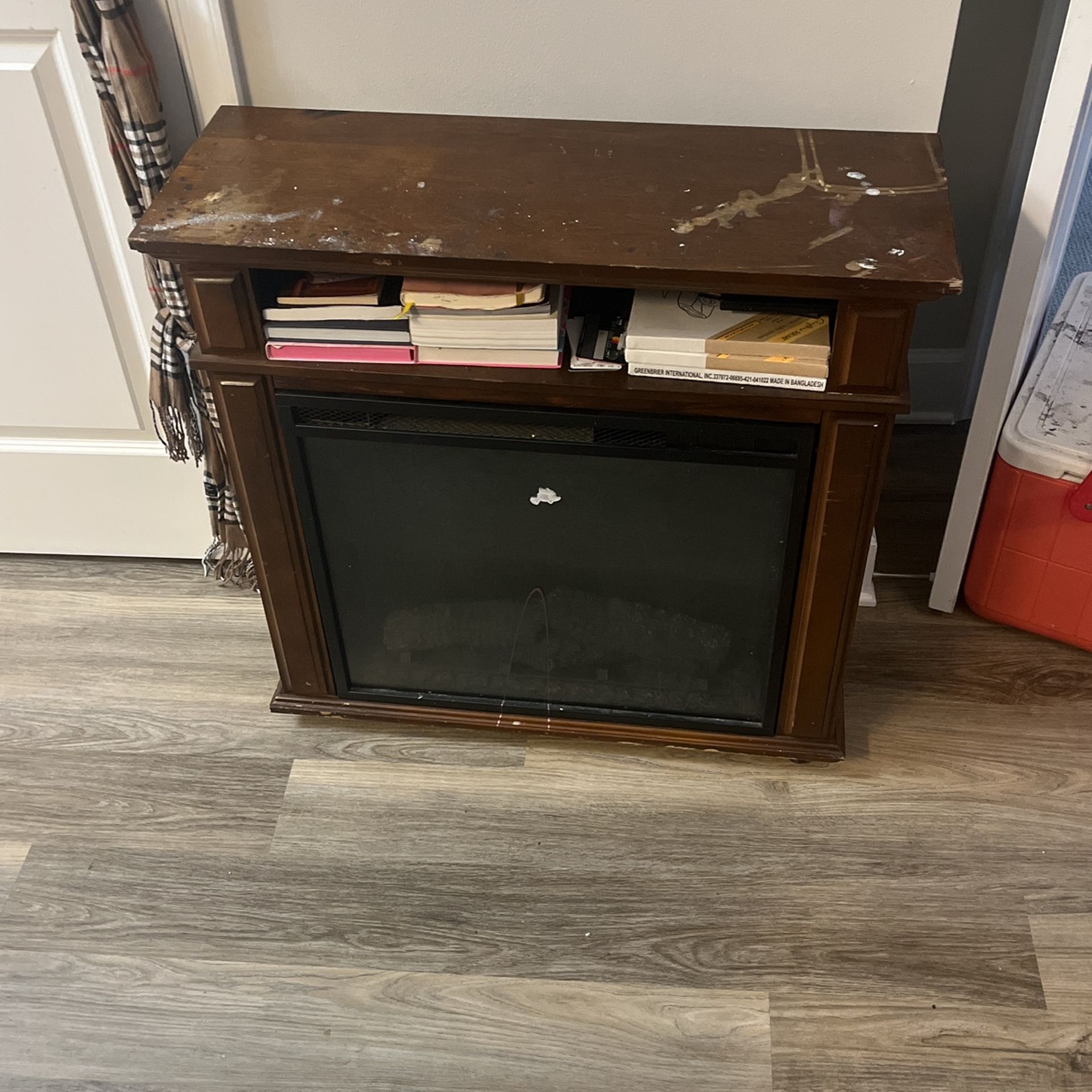 Greentouch 31.5-Inches W Mahogany Free standing Infrared quartz Flat wall Electric