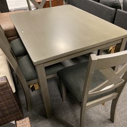 6pc Table Bench 4chairs Grey Small Apartment Condo breakfast Small Space Set. $499 New Sealed 