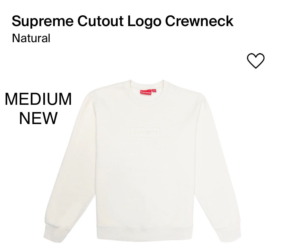Supreme Cutout Box Logo Crewneck Medium New