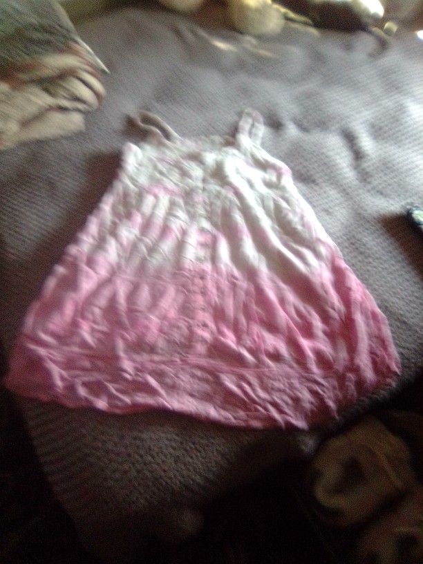 Pink And White Stained Sundress.
