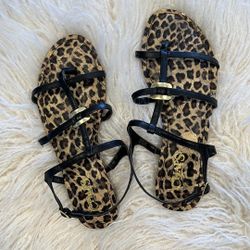 Strappy Black Flat Sandals