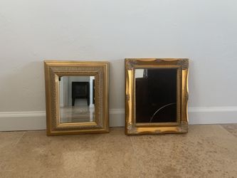 2 Gold Frame Mirrors