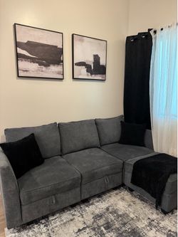 Grey sectional couch