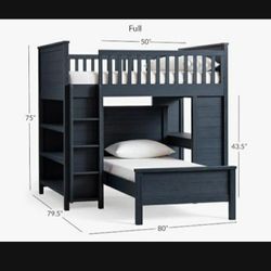 Pottery Barn Loft Full Bed Over Twin Bed Set
