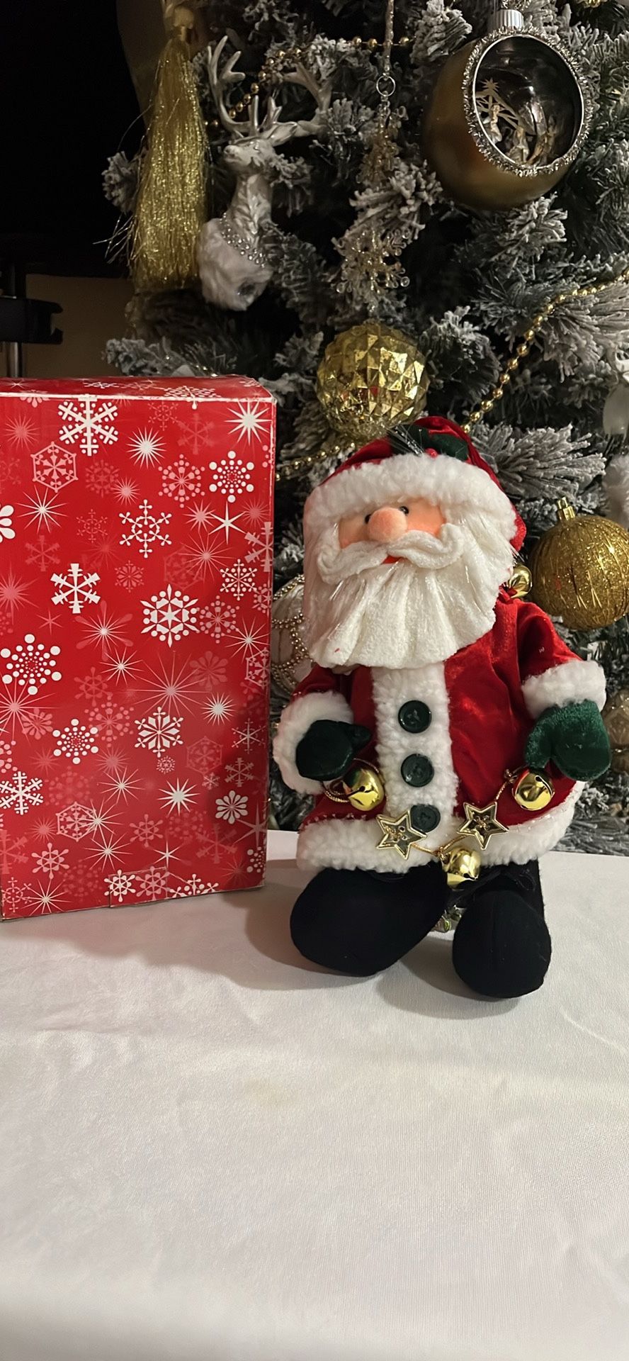 Vintage 2003 Glowing , Christmas Plushies Santa Gently . New Whit Box