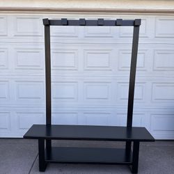 Metal Hall Tree Bench Coat Rack 