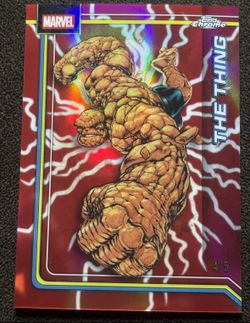 2026 Topps Chrome Marvel Comic The Thing #175 Red Storm Refractor /5