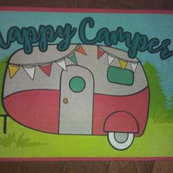 Vintage Camper Trailer front door Matt