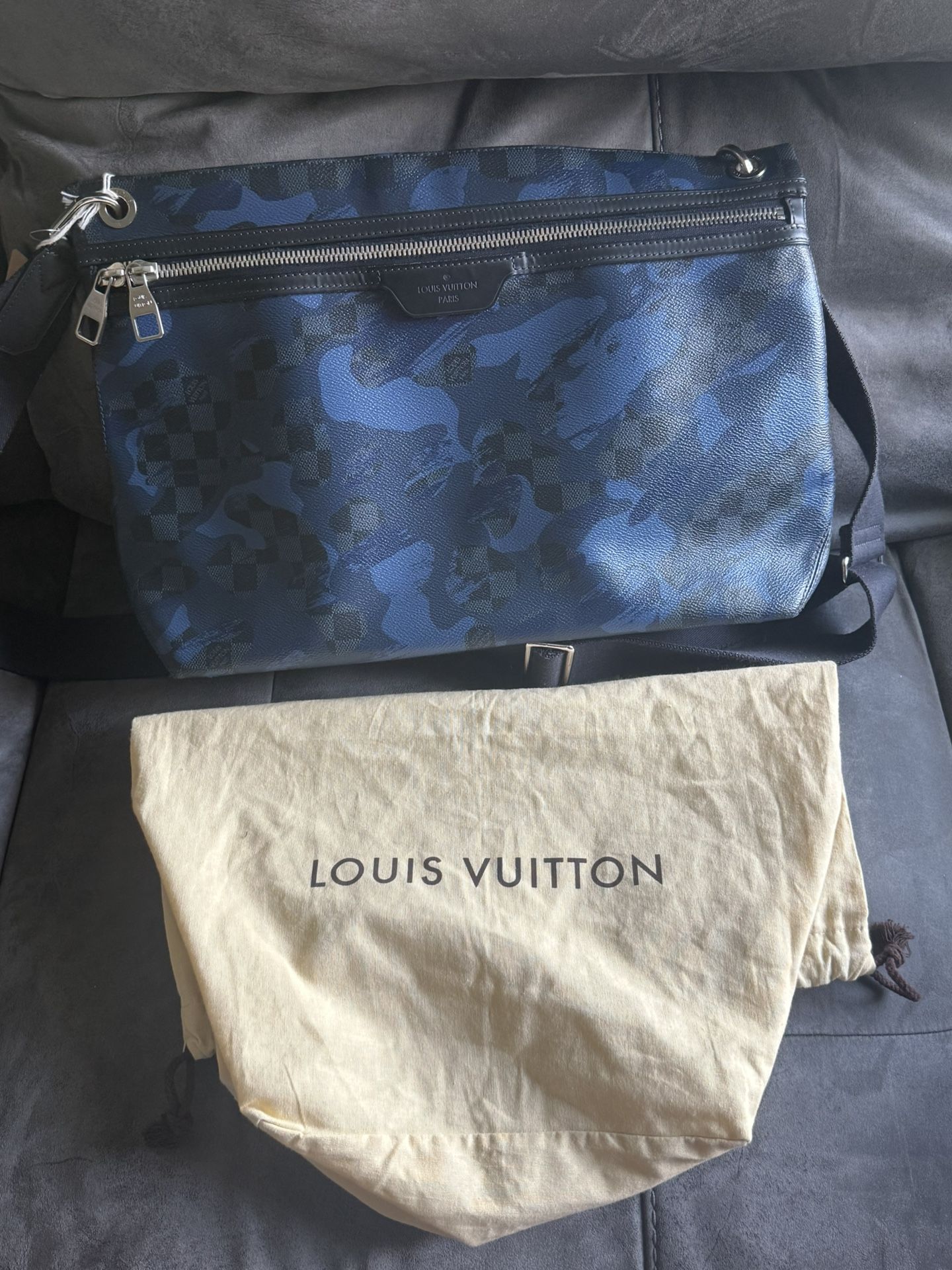 Louis Vuitton Blue Camo Hunter Shoulder Bag