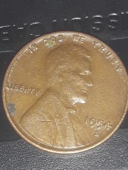 1954s wheat penny. double. Face and /one cent