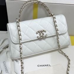 Chanel beauty black makeup bag cosmetic chain quilted leather