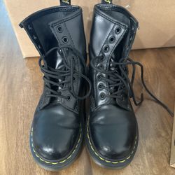 Dr. Martens Black Smooth Leather Boots 1460