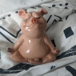 Meditating Pig Figurine