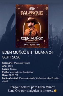 Eden Munoz concierto 9/24/26