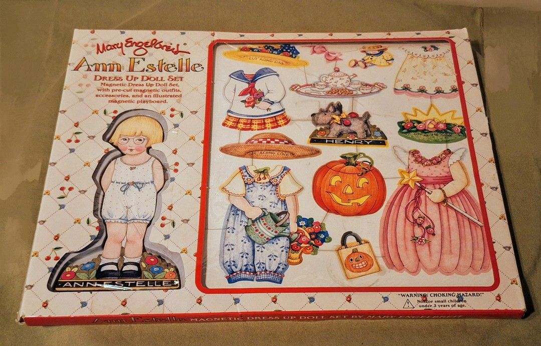 1998 Mary Englebreight Ann Estelle Magnetic Dress Up Doll Set