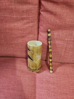 Bamboo Cup and Stirrer Set for mate