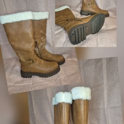 NAUTICA brown knee-high boots with warm lining – Women’s size 9/ Botas largas NAUTICA café con forro térmico – Mujer talla 9