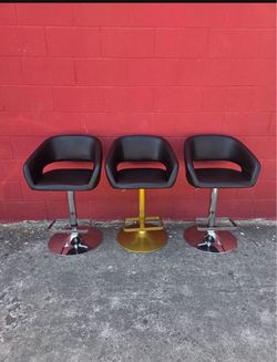 Set of 3 beautiful contemporary low-back counter stools that adjust up to bar height,  $140 for all 3 stools