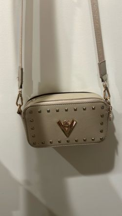 Valentino Orlandi Taupe Studded Camera Crossbody Bag
