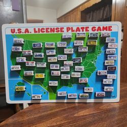 Melissa & Doug Flip to Win Travel License Plate Game - Wooden U.S. Map Game Board