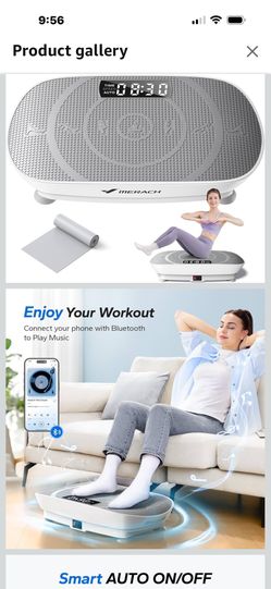 MERACH Vibration Plate Exercise Machine, Whole Body Workout Equipment for Women, Bluetooth and Silicone Pedal, Vibration Plate with Auto Mode, 
