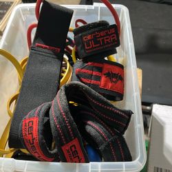 Cerberus leg band, wrist wraps, lifting straps