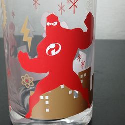 Hallmark Disney Pixar Incredibles Drinking Glass 15oz Super Hero Family 