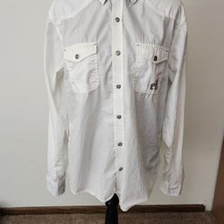 Ed Hardy Y2K Vintage Eagle Rhinestone Logo Deadstock Button-Up Shirt Mens L