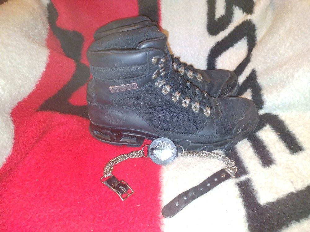 HARLEY-DAVIDSON BIKER BOOTS W/ BOOT CHAIN