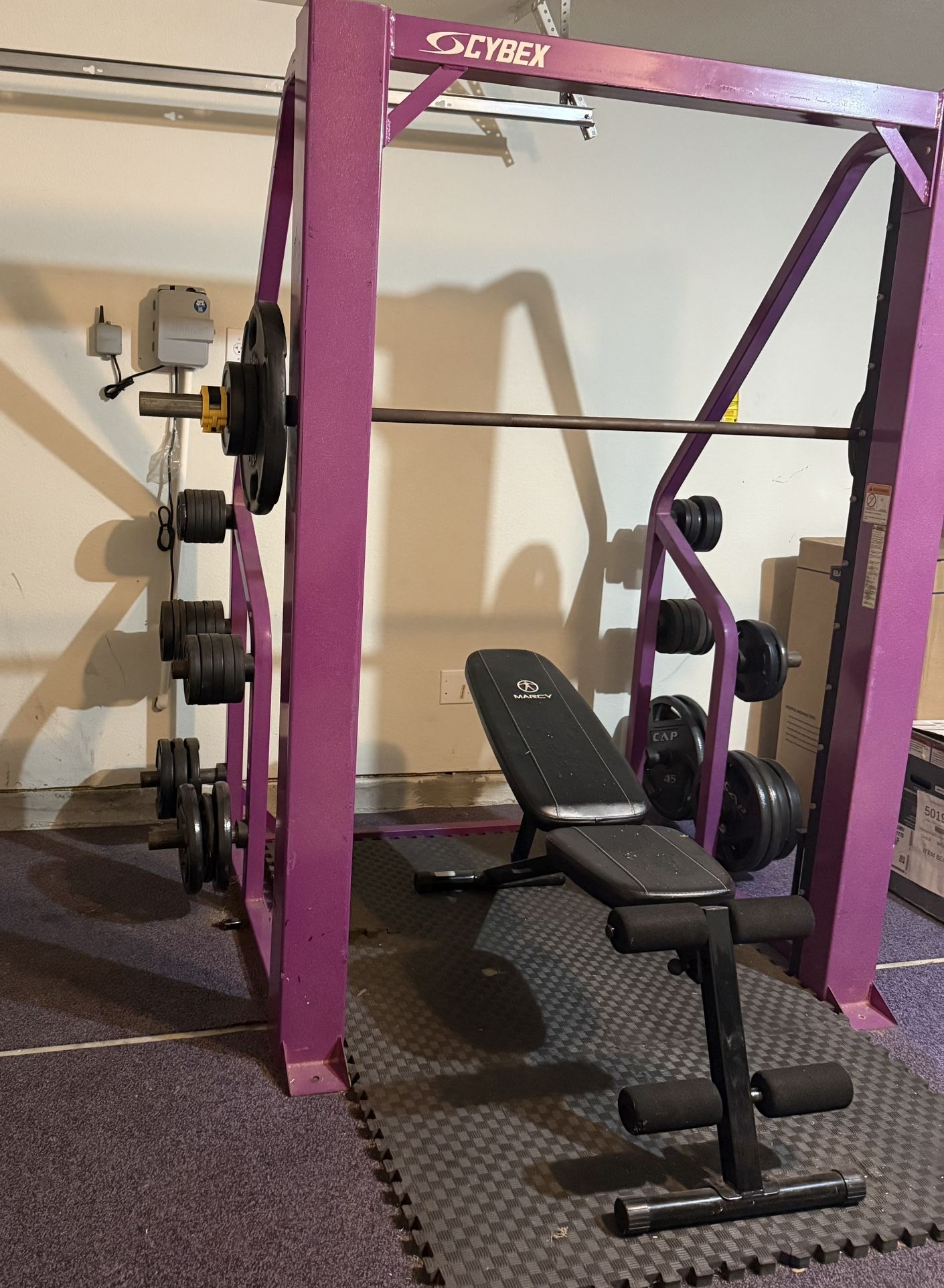 FOR SALE: Cybex Commercial Smith Machine w/ Weights & Bench — $1,400 OBO