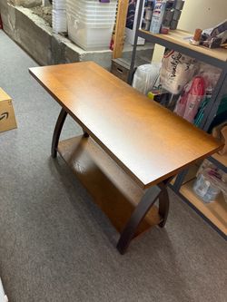 Two tier wooden sofa table