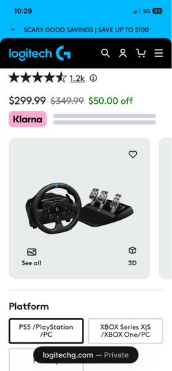 Logitech gaming wheel and shifter
