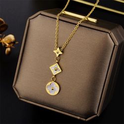 18k Gold Plated Four Leaf Lucky Clover Necklace + Bracelet Set