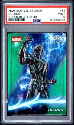 2025 Topps Chrome Marvel Ultron Green Refractor PSA 9 POP 1!