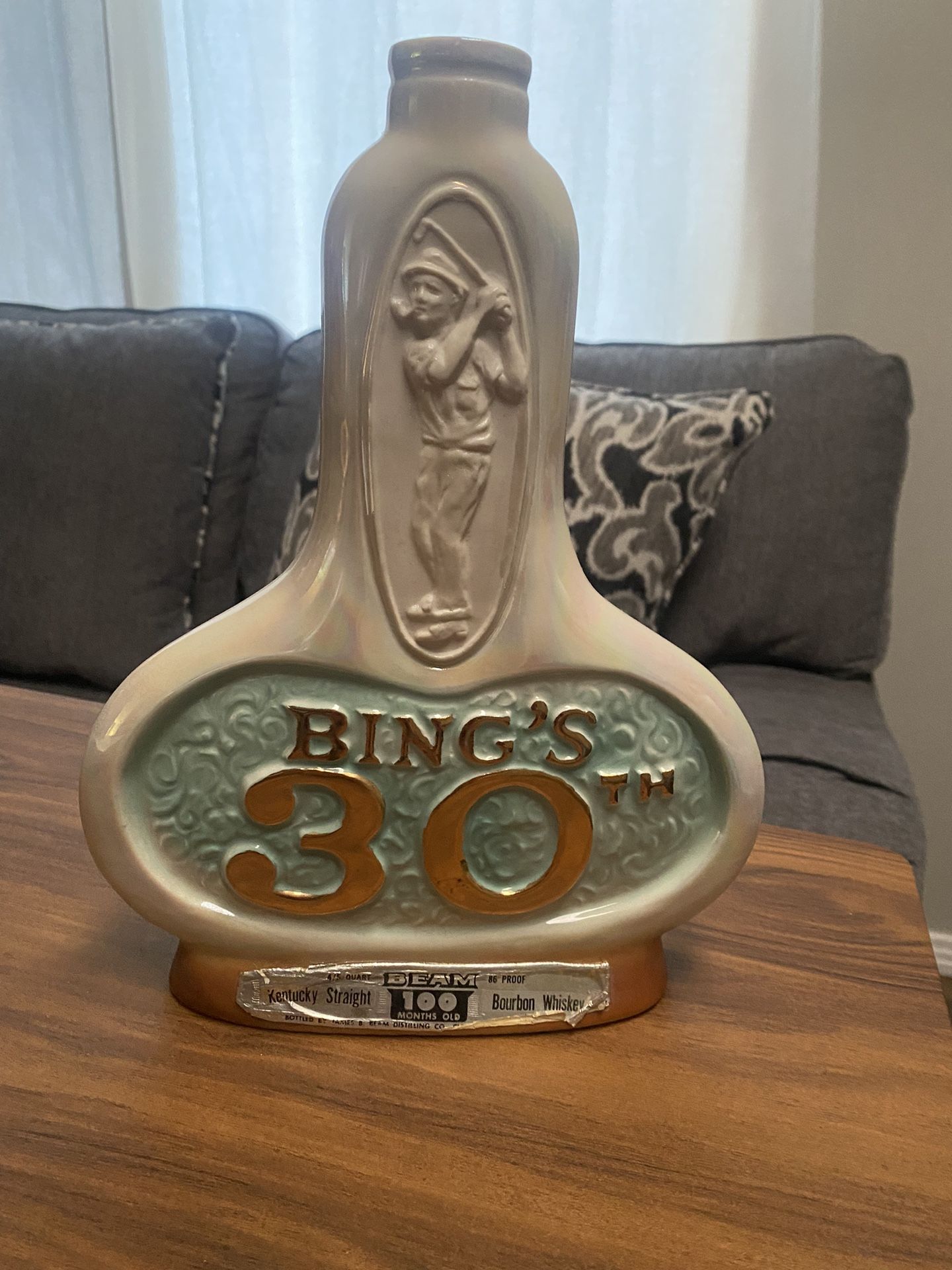 Antique Bings 30th Bottle  11”