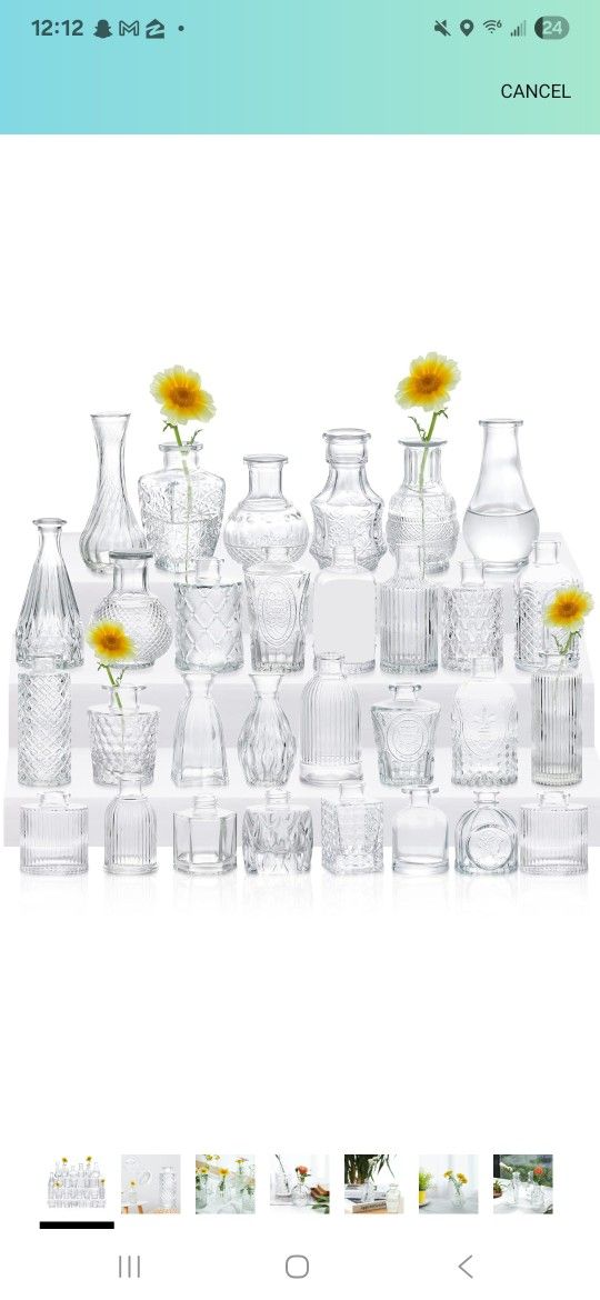 Set of 30 Bud Vases for Flowers,Glass Vases for Centerpieces,Small Glass Bud Vase for Rustic Wedding Decorations,Mini Vases,Clear Vases for Table Deco