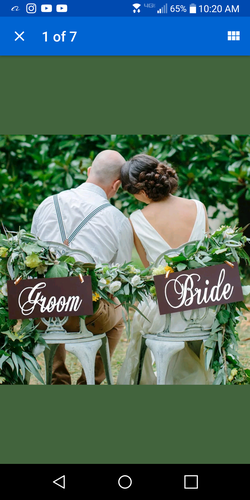 Bride and Groom Chair Signs