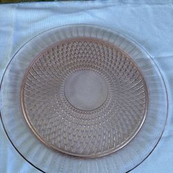Vintage Anchor Hocking Cake Platter Footed Plate Pink Depression Glass, Miss America Pink Pattern, Hocking Glass, 1930s, Collectible anotherman