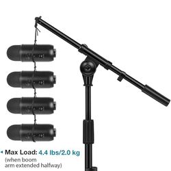 nnoGear Adjustable Desk Microphone Stand, Weighted Base with Soft Grip Twist Clutch, Boom Arm, 3/8/'' and 5/8/'' Threaded Mounts for Blue Yeti and Blu
